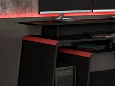Birlea Furniture & Beds Birlea Onyx Black and Red  Computer Desk