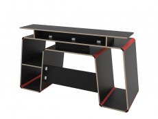 Birlea Birlea Onyx Black and Red Computer Desk