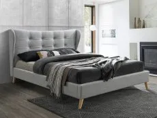 Birlea Furniture & Beds Birlea Harper 4ft Small Double Dove Grey Fabric Bed Frame