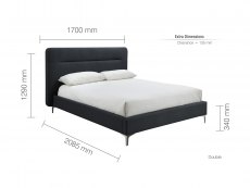 Birlea Birlea Finn 4ft6 Double Charcoal Grey Upholstered Fabric Bed Frame