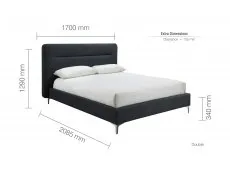 Birlea Furniture & Beds Birlea Finn 4ft6 Double Charcoal Grey Fabric Bed Frame