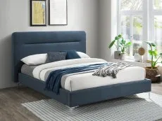 Birlea Furniture & Beds Birlea Finn 5ft King Size Steel Blue Fabric Bed Frame