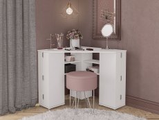 Birlea Birlea Olivia White Corner Dressing Table with Storage (Flat Packed)