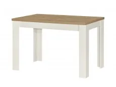 Birlea Highgate Cream and Oak Dining Table and 2 Bench Set