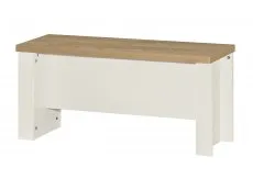 Birlea Birlea Highgate Cream and Oak Dining Table and 2 Bench Set
