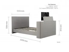 Birlea Birlea Plaza Grey Fabric TV Bed Frame