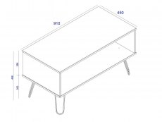 Core Products Core Augusta Driftwood and Calico Open Coffee Table (Flat Packed)