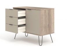 Core Products Core Augusta Driftwood and Calico 1 Door 3 Drawer Small Sideboard (Flat Packed)