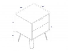Core Products Core Augusta Driftwood and Calico 2 Drawer Bedside Cabinet (Flat Packed)