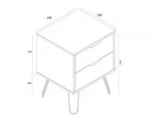 Core Core Augusta Driftwood and Calico 2 Drawer Bedside Table