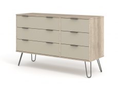 Core Products Core Augusta Driftwood and Calico 3+3 Drawer Wide Chest of Drawers (Flat Packed)