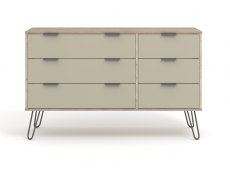 Core Products Core Augusta Driftwood and Calico 3+3 Drawer Wide Chest of Drawers (Flat Packed)