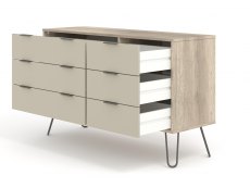 Core Products Core Augusta Driftwood and Calico 3+3 Drawer Wide Chest of Drawers (Flat Packed)