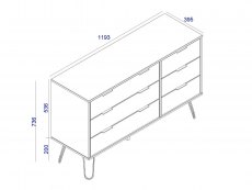 Core Products Core Augusta Driftwood and Calico 3+3 Drawer Wide Chest of Drawers (Flat Packed)