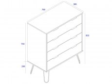 Core Products Core Augusta Driftwood and Calico 4 Drawer Chest of Drawers (Flat Packed)