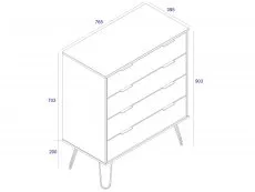 Core Products Core Augusta Driftwood and Calico 4 Drawer Chest of Drawers