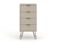 Core Augusta Driftwood and Calico 4 Drawer Narrow Chest of Drawers