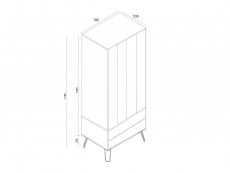 Core Products Core Augusta Grey 2 Door 2 Drawer Double Wardrobe (Flat Packed)