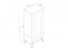 Core Core Augusta Grey 2 Door 2 Drawer Double Wardrobe
