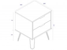 Core Products Core Augusta Grey 2 Drawer Bedside Cabinet (Flat Packed)