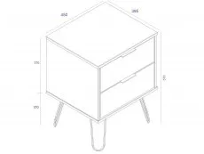 Core Core Augusta Grey 2 Drawer Bedside Table