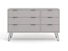 Core Augusta Grey 3+3 Drawer Wide Chest of Drawers