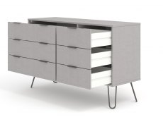 Core Products Core Augusta Grey 3+3 Drawer Wide Chest of Drawers (Flat Packed)