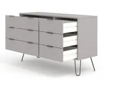 Core Products Core Augusta Grey 3+3 Drawer Wide Chest of Drawers