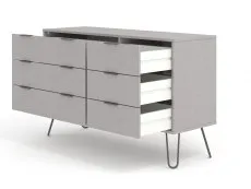 Core Core Augusta Grey 3+3 Drawer Wide Chest of Drawers