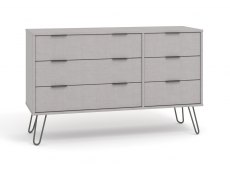 Core Augusta Grey 3+3 Drawer Wide Chest of Drawers (Flat Packed)