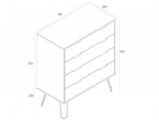 Core Products Core Augusta Grey 4 Drawer Chest of Drawers (Flat Packed)