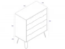 Core Products Core Augusta Grey 4 Drawer Chest of Drawers