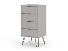 Core Core Augusta Grey 4 Drawer Narrow Chest of Drawers