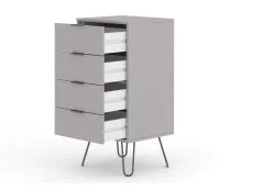 Core Core Augusta Grey 4 Drawer Narrow Chest of Drawers
