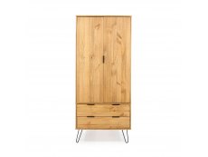 Core Products Core Augusta Waxed Pine 2 Door 2 Drawer Double Wardrobe (Flat Packed)