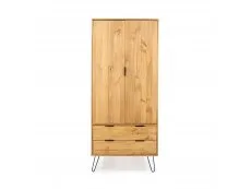 Core Core Augusta Waxed Pine 2 Door 2 Drawer Double Wardrobe