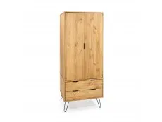 Core Core Augusta Waxed Pine 2 Door 2 Drawer Double Wardrobe