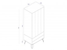 Core Products Core Augusta Waxed Pine 2 Door 2 Drawer Double Wardrobe (Flat Packed)