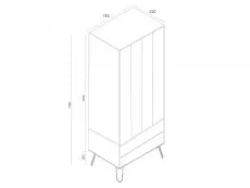 Core Core Augusta Waxed Pine 2 Door 2 Drawer Double Wardrobe