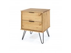 Core Products Core Augusta Waxed Pine 2 Drawer Bedside Cabinet (Flat Packed)