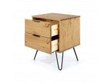 Core Products Core Augusta Waxed Pine 2 Drawer Bedside Cabinet (Flat Packed)