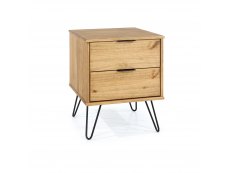Core Products Core Augusta Waxed Pine 2 Drawer Bedside Cabinet (Flat Packed)