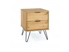 Core Core Augusta Waxed Pine 2 Drawer Bedside Table