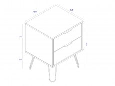 Core Products Core Augusta Waxed Pine 2 Drawer Bedside Cabinet (Flat Packed)