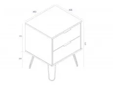 Core Core Augusta Waxed Pine 2 Drawer Bedside Table