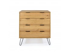 Core Augusta Waxed Pine 4 Drawer Chest of Drawers (Flat Packed)