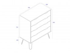 Core Products Core Augusta Waxed Pine 4 Drawer Chest of Drawers (Flat Packed)