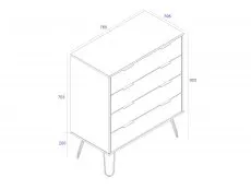 Core Core Augusta Waxed Pine 4 Drawer Chest of Drawers