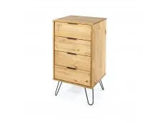 Core Core Augusta Waxed Pine 4 Drawer Narrow Chest of Drawers