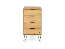 Core Augusta Waxed Pine 4 Drawer Narrow Chest of Drawers